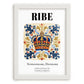 Ribe, Denmark – Travel Poster, placed in minimal white frame
