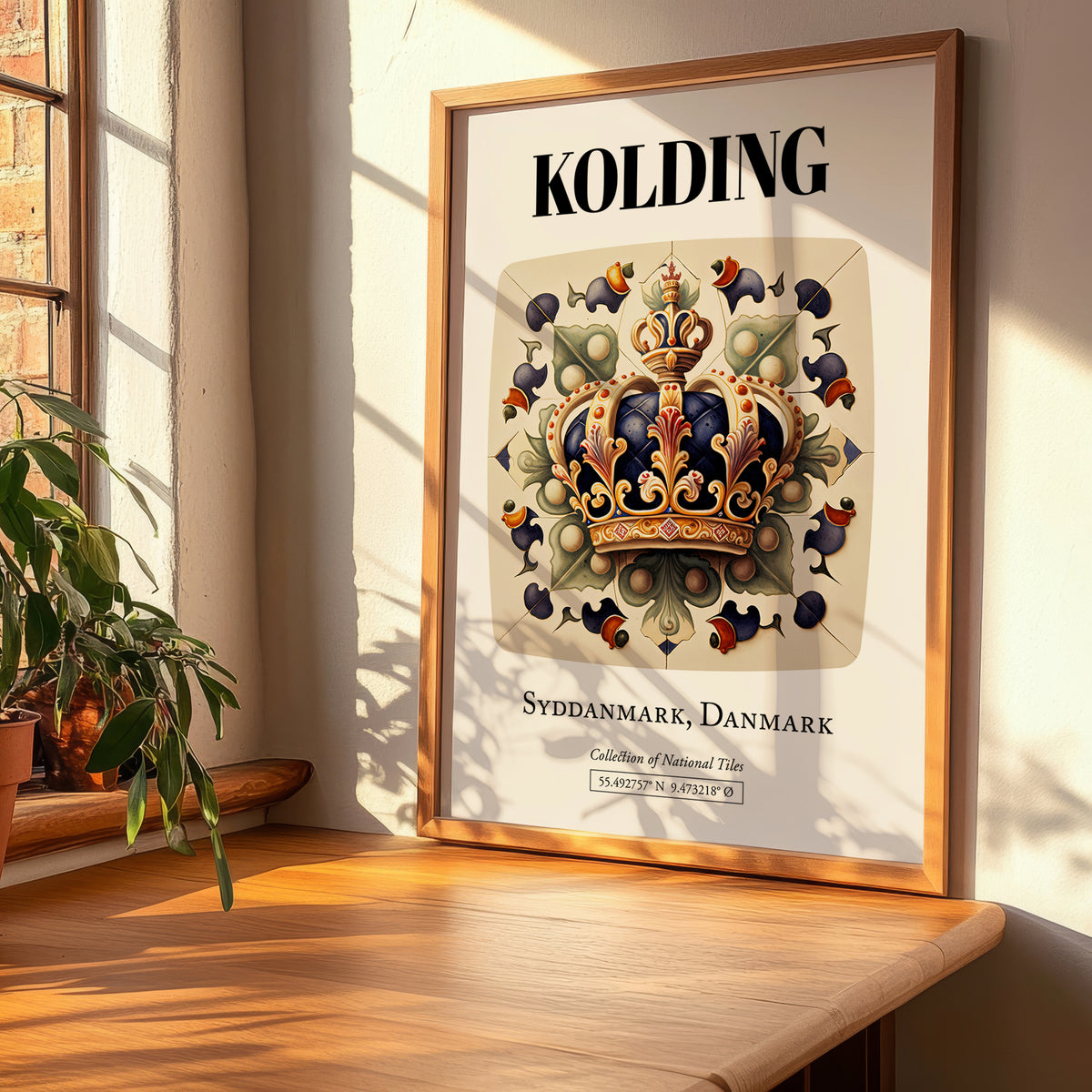 Kolding, Denmark – Travel Poster, clean layout with no caption