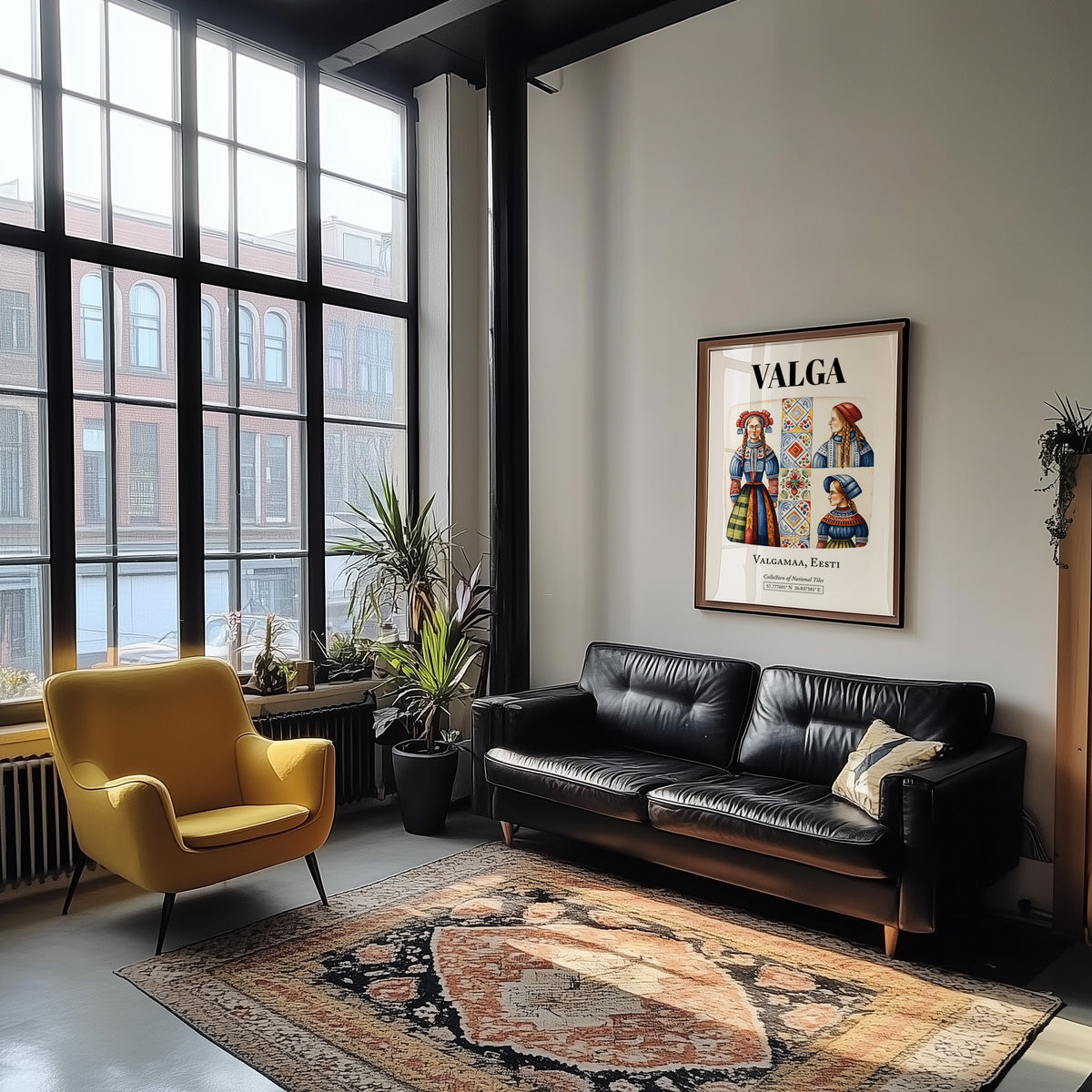 Valga, Estonia – National Pride Wall Decor, unframed on coastal sand