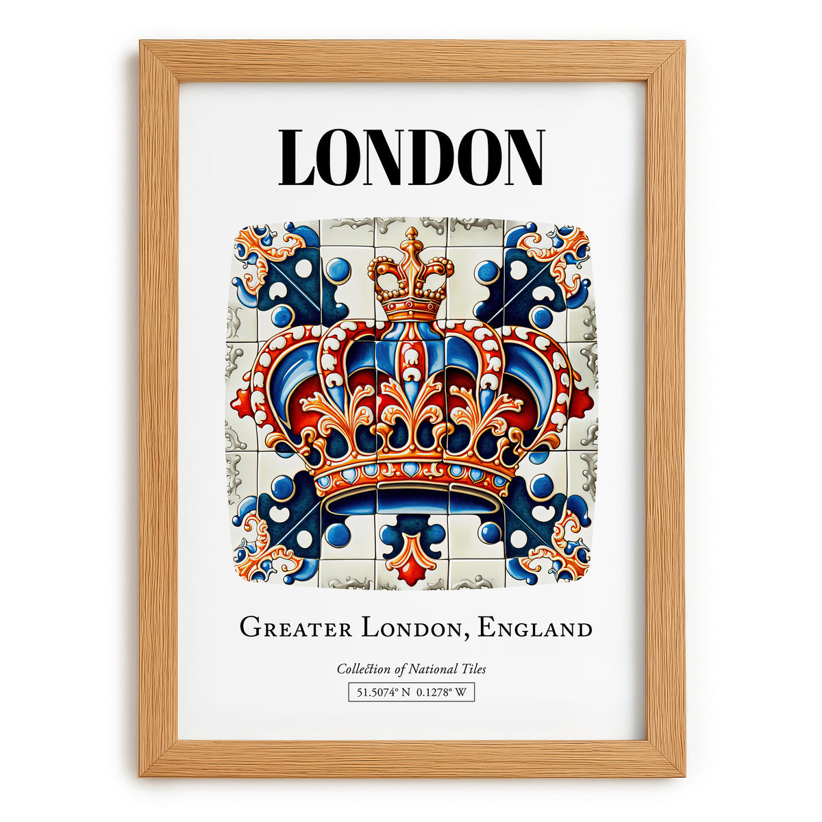 London, England – Travel Wall Decor, set in oak frame