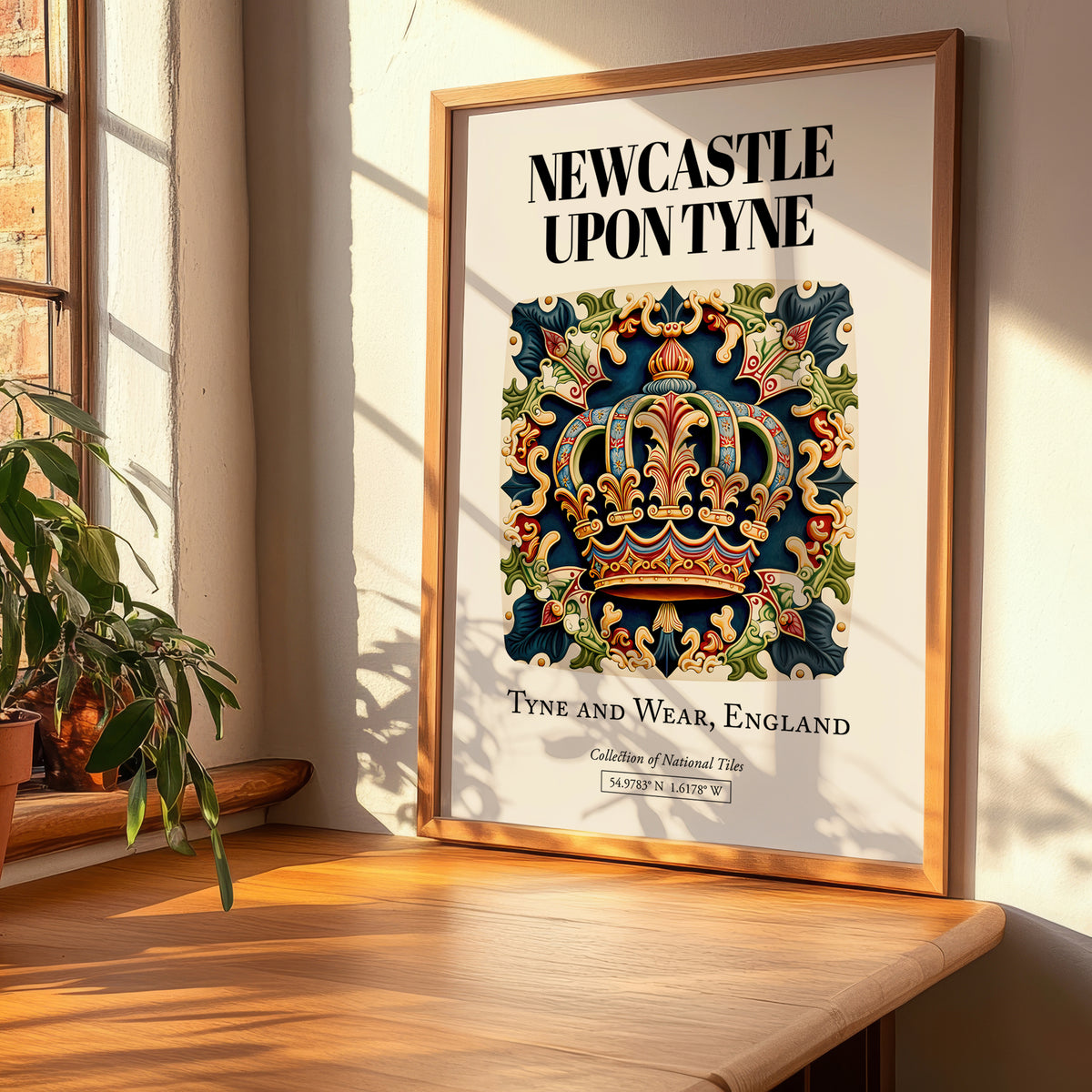 Newcastle Upon Tyne, England – Travel Print, clean layout with no caption