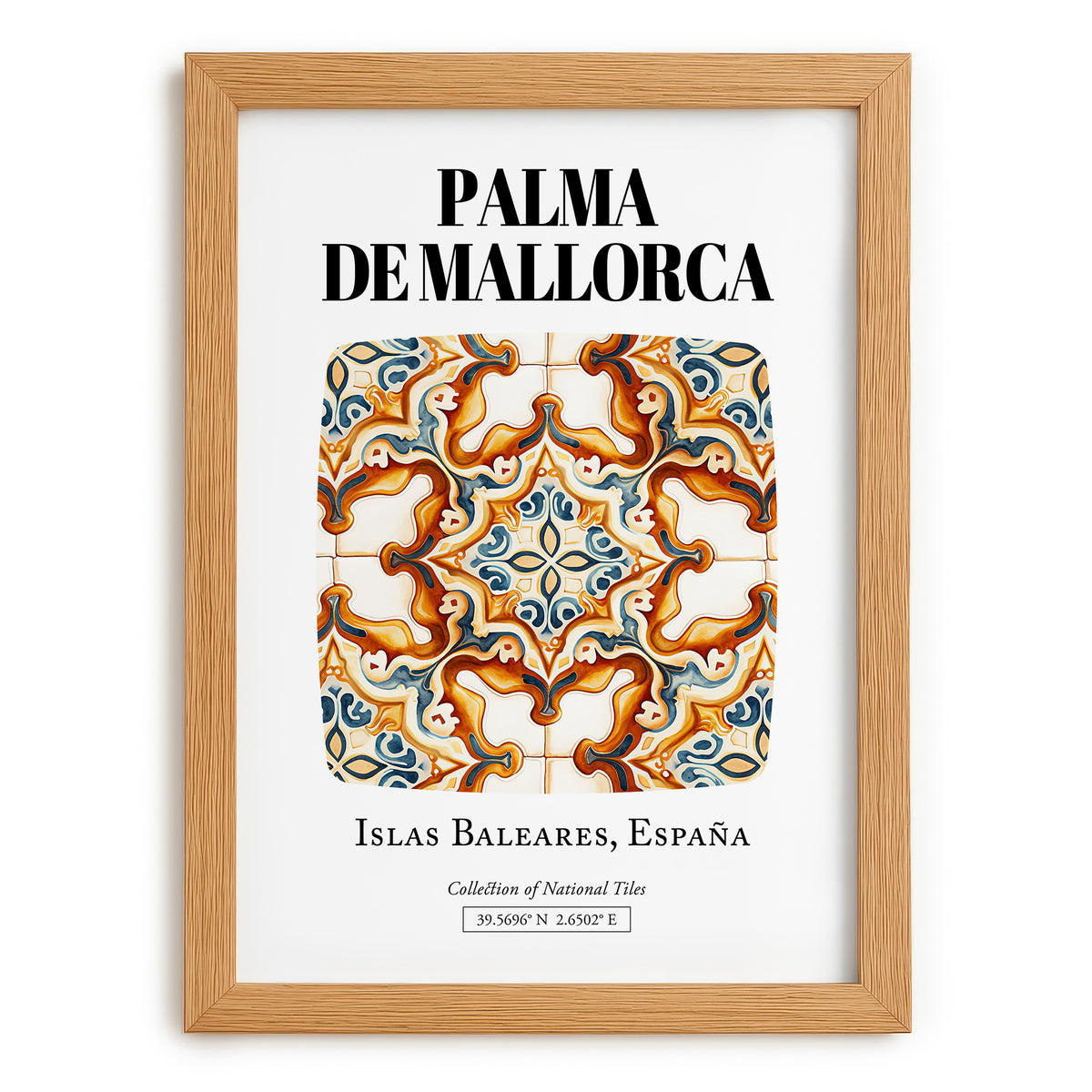 Palma De Mallorca, Spain – Travel Print, set in oak frame