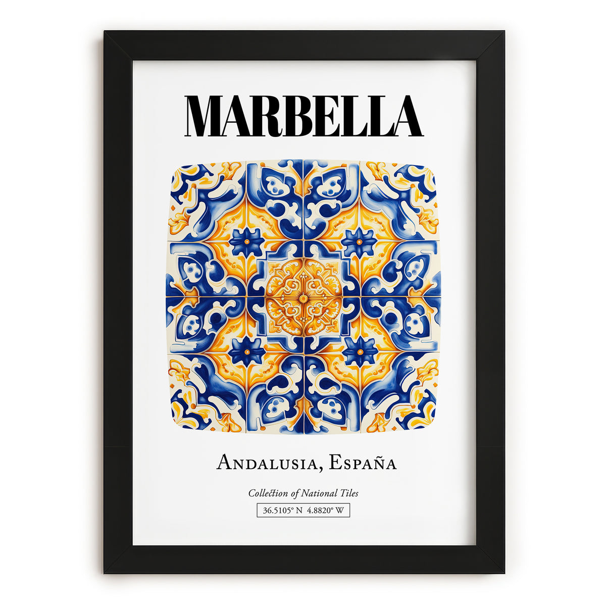 Marbella, Spain – Away From Home Poster, in sleek black frame