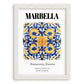 Marbella, Spain – Away From Home Poster, placed in minimal white frame