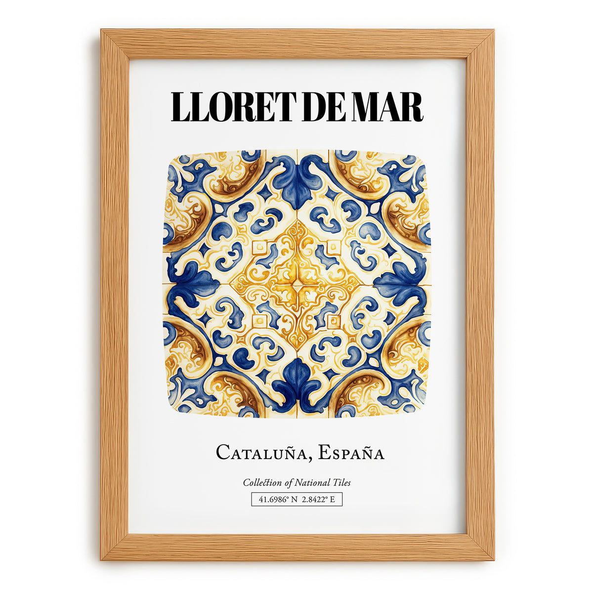 Lloret De Mar, Spain – Vintage Travel Poster, set in oak frame