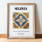 Segovia, Spain – Architectural Travel Art, in wooden frame leaning on the floor