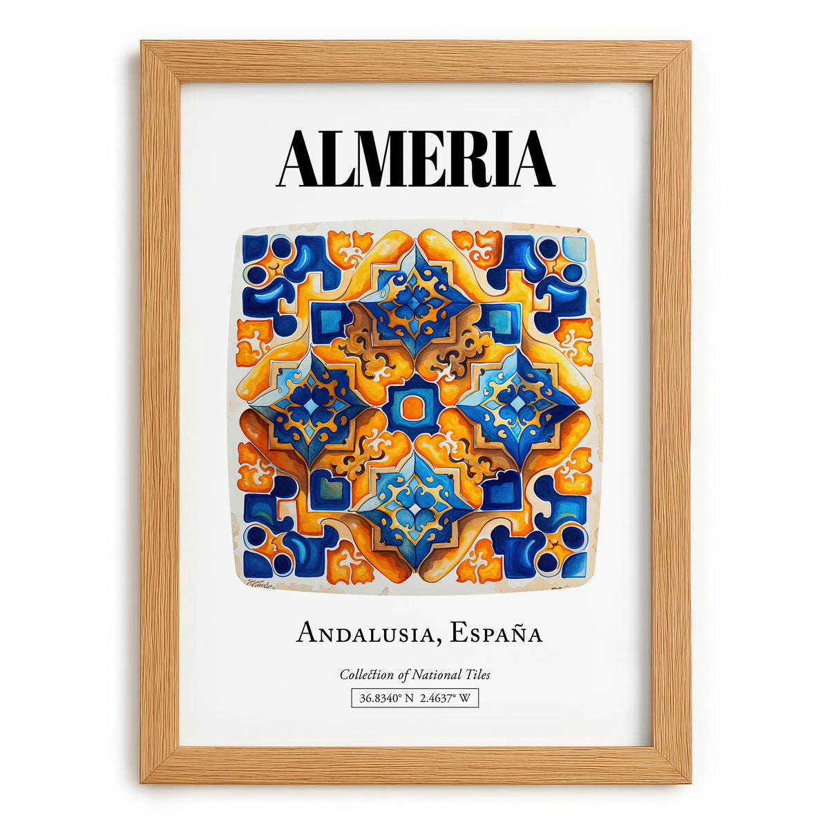 Almeria, Spain – Travel Wall Art, set in oak frame