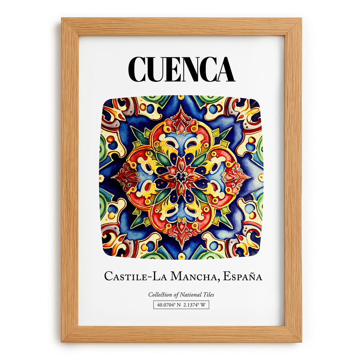 Cuenca, Spain – Travel Print, set in oak frame