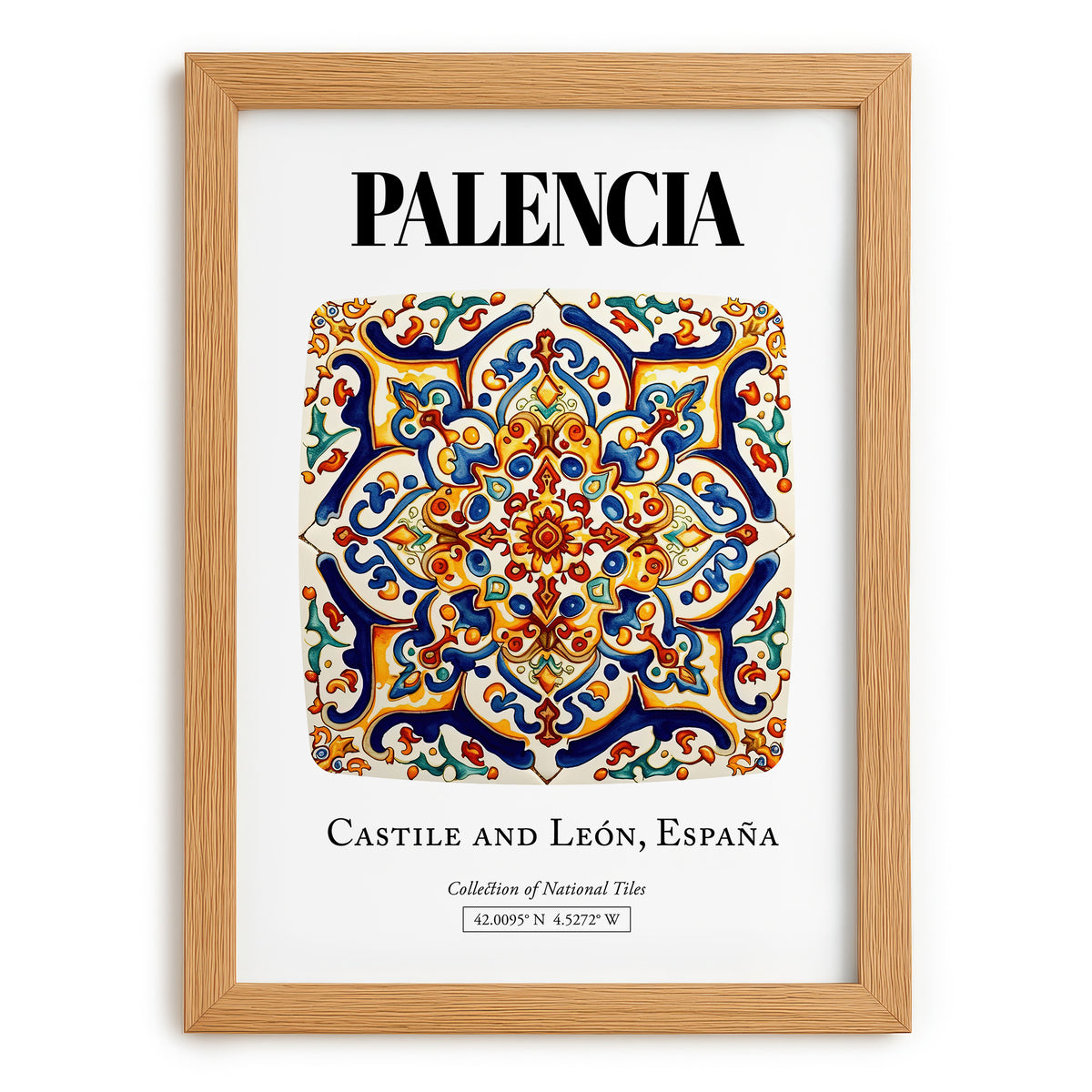 Palencia, Spain – Travel Poster, set in oak frame
