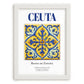Ceuta, Spain – Wanderlust Wall Decor, placed in minimal white frame