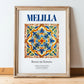 Melilla, Spain – Tourist Destination Poster, in wooden frame leaning on the floor