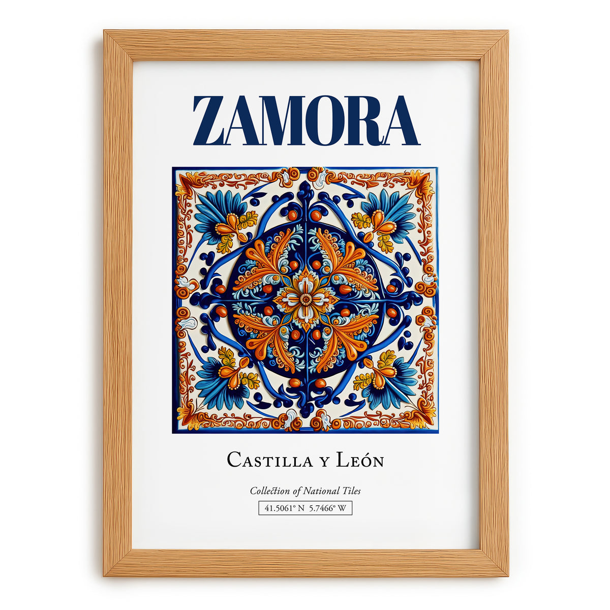Zamora, Spain – Travel Print, set in oak frame
