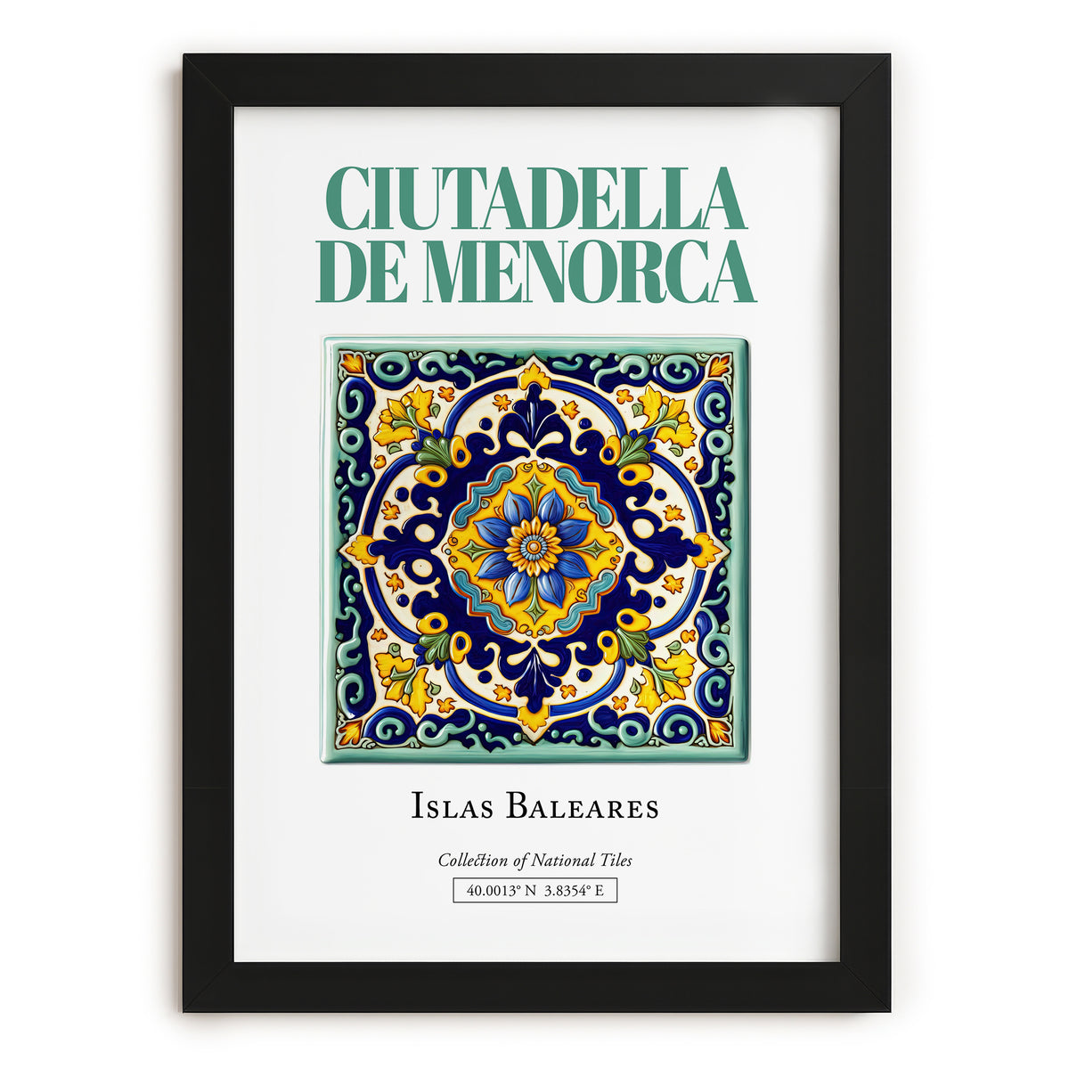 Ciutadella de Menorca, Spain – Travel Destination Art, in sleek black frame