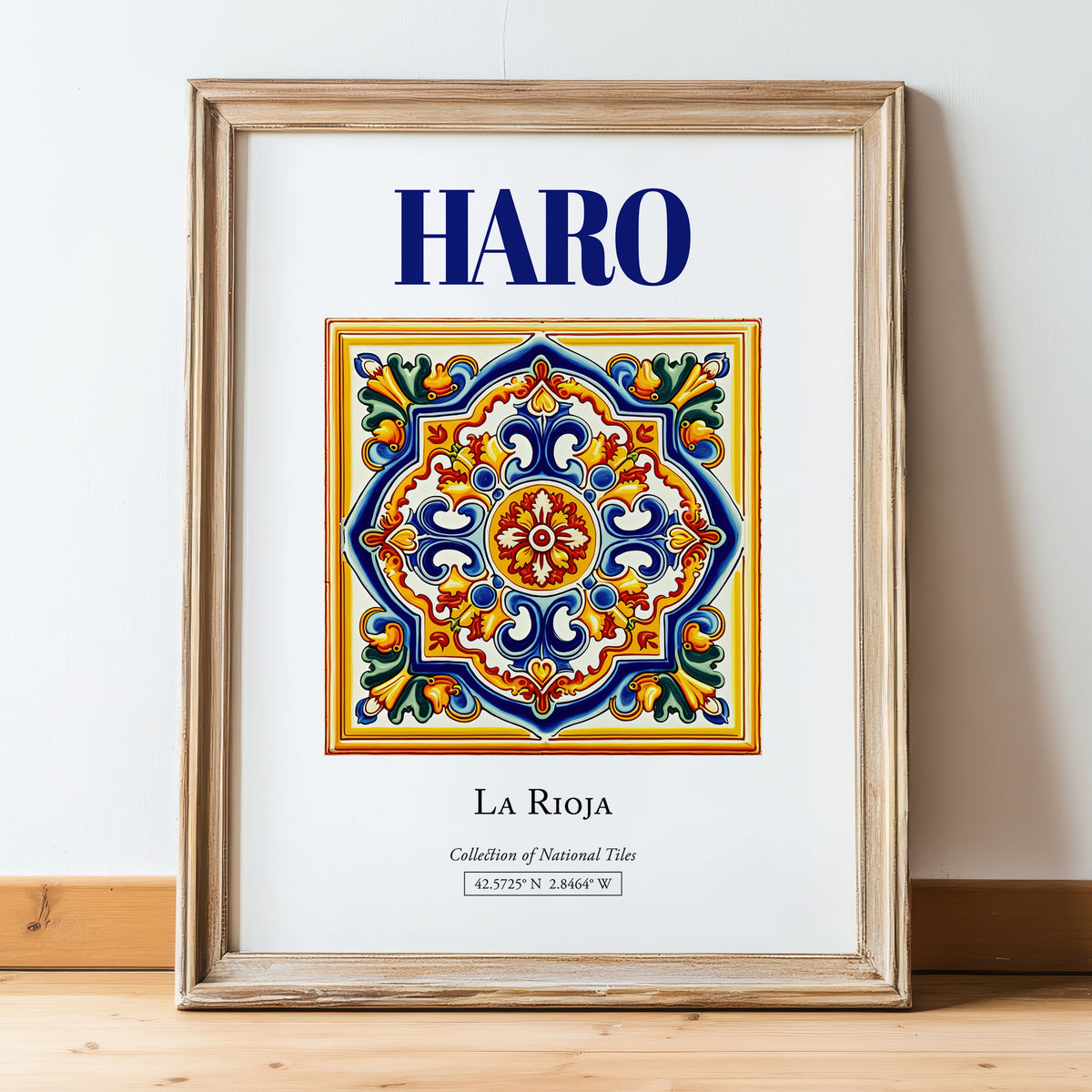 Haro, Spain – Dream Destination Decor, in wooden frame leaning on the floor