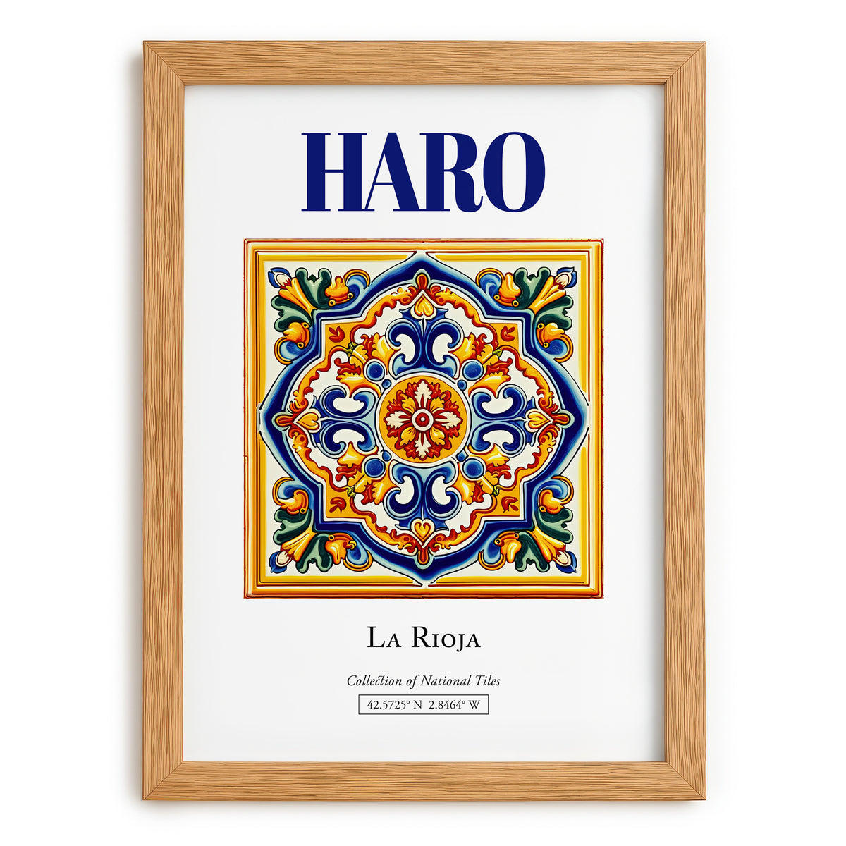 Haro, Spain – Dream Destination Decor, set in oak frame