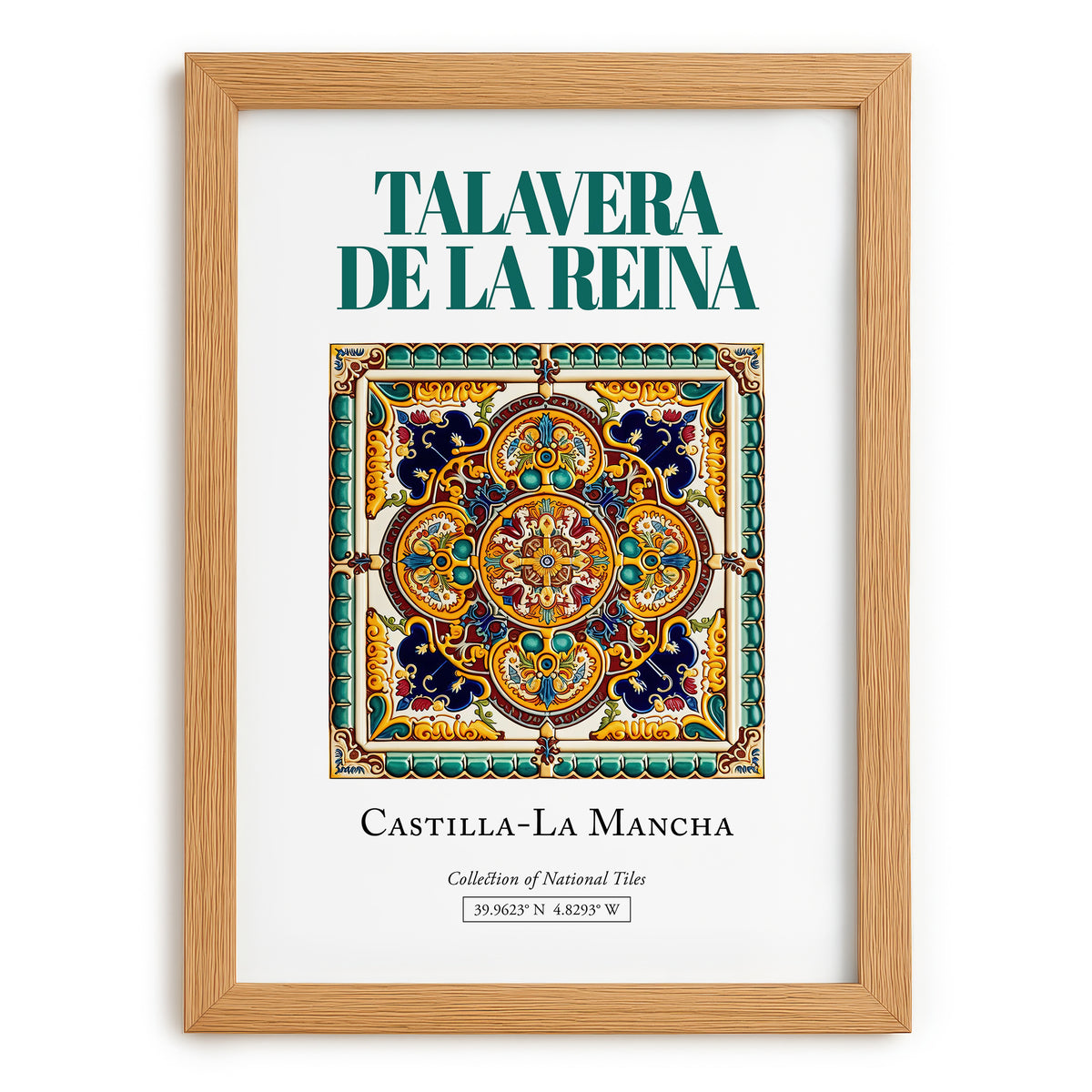 Talavera de la Reina, Spain – Historic Cities Art Print, set in oak frame
