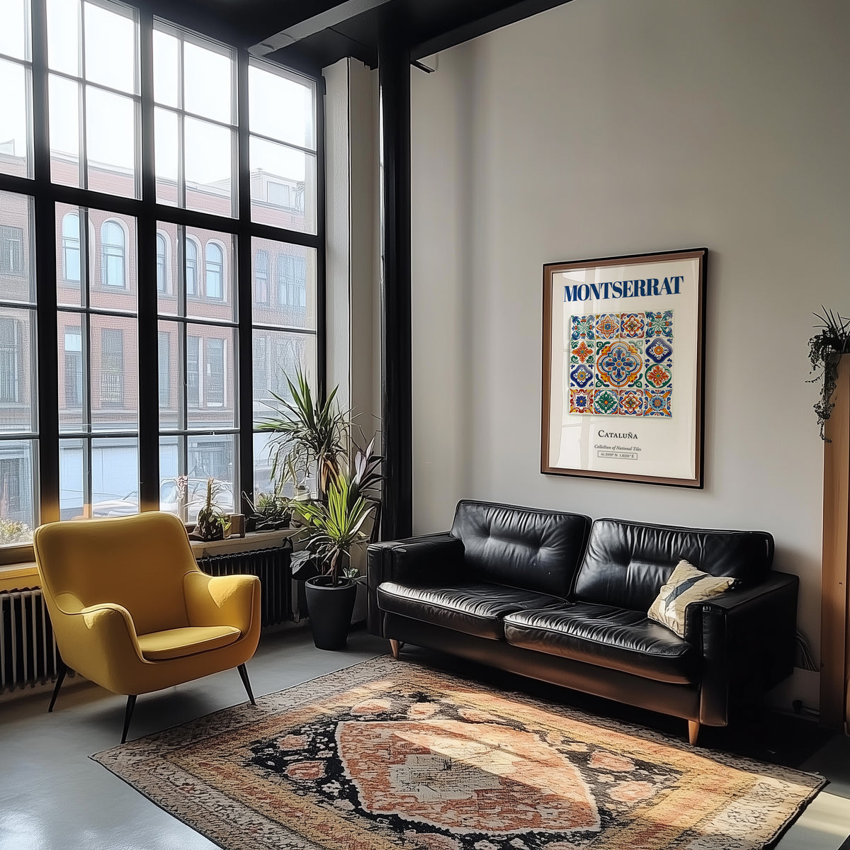 Montserrat, Spain – Cityscape Wall Art, unframed on coastal sand