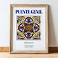 Puente Genil, Spain – Travel Poster, in wooden frame leaning on the floor