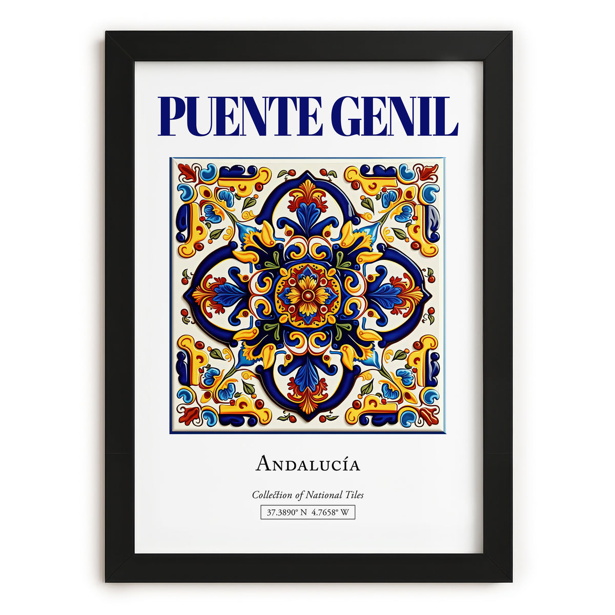 Puente Genil, Spain – Travel Poster, in sleek black frame