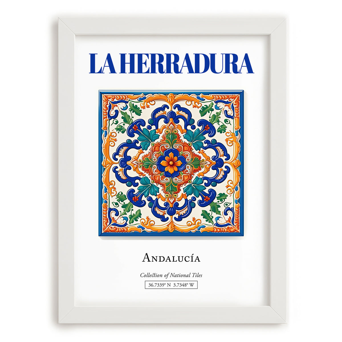 La Herradura, Spain – Travel Wall Decor, placed in minimal white frame