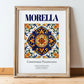 Morella, Spain – Travel Poster, in wooden frame leaning on the floor