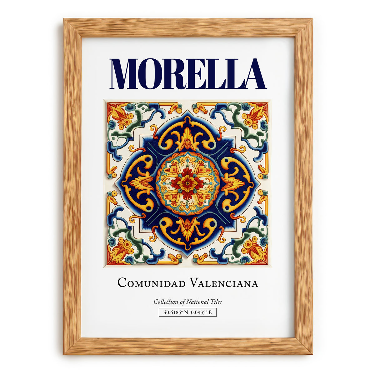 Morella, Spain – Travel Poster, set in oak frame