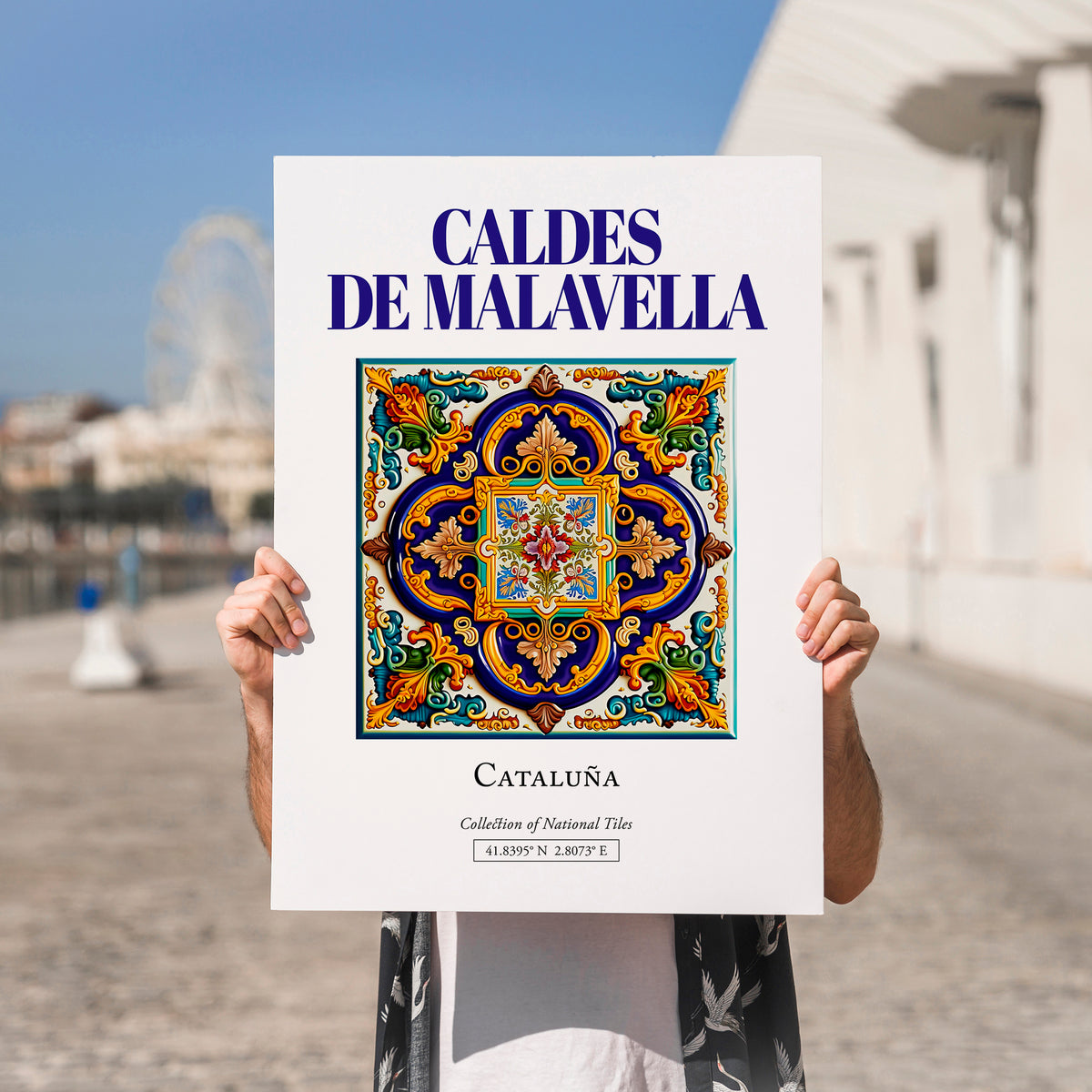 Caldes de Malavella, Spain – Wanderlust Wall Decor, no-text version framed in wood