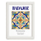 Badajoz, Spain – Travel Poster, placed in minimal white frame