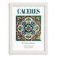 Caceres, Spain – Travel Poster, placed in minimal white frame