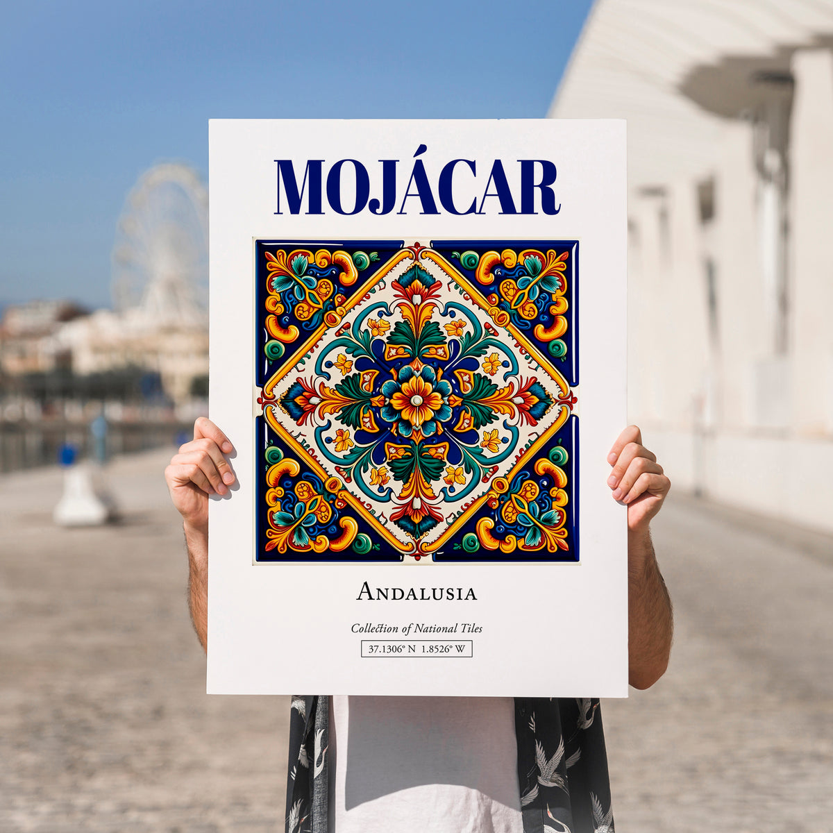 Mojácar, Spain – Travel Poster, no-text version framed in wood