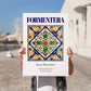 Formentera, Spain – Architectural Travel Art, no-text version framed in wood