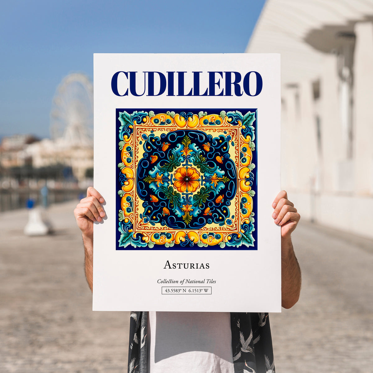 Cudillero, Spain – Travel Print, no-text version framed in wood