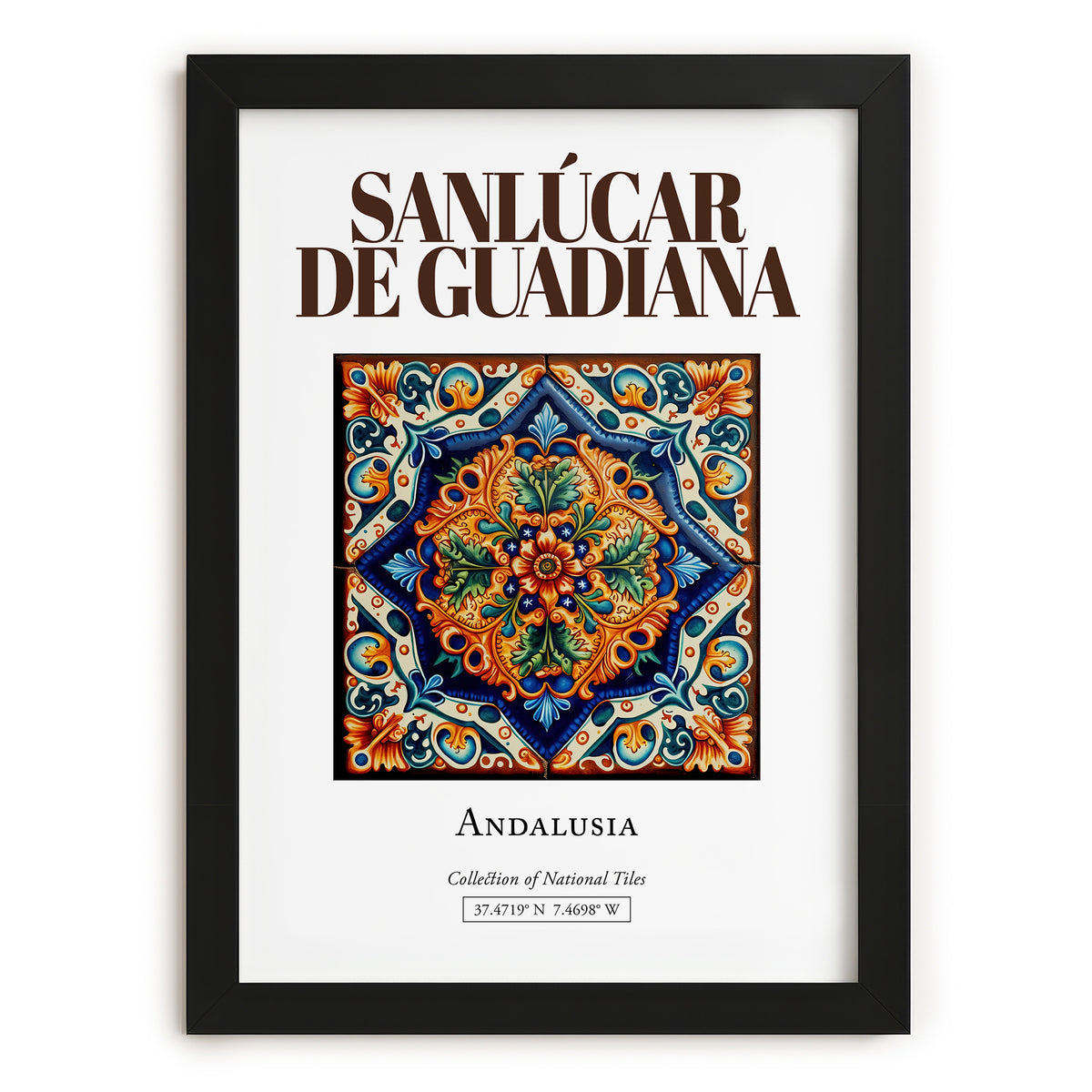 Sanlúcar de Guadiana, Spain – Travel Poster, in sleek black frame