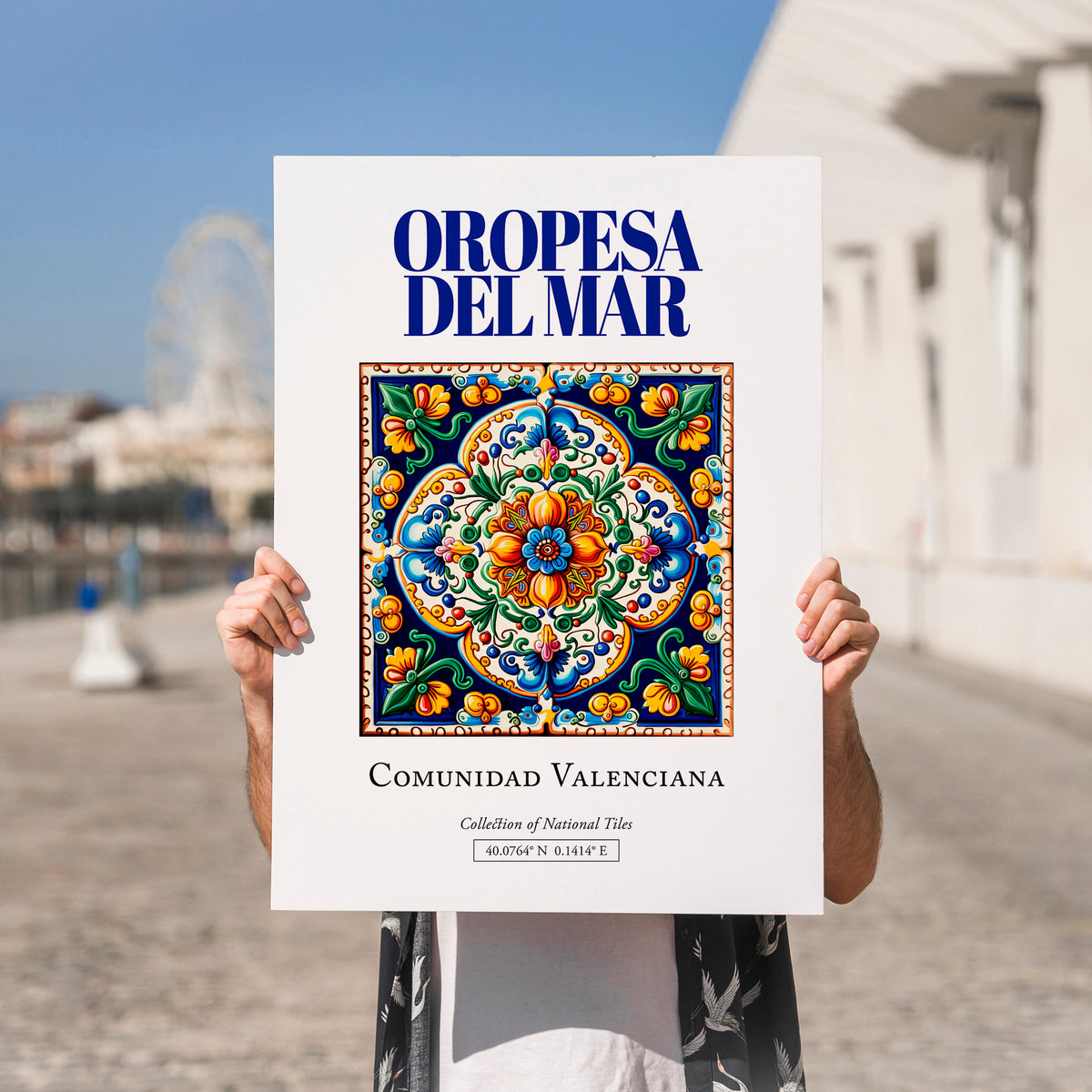 Oropesa del Mar, Spain – Country Culture Poster, no-text version framed in wood
