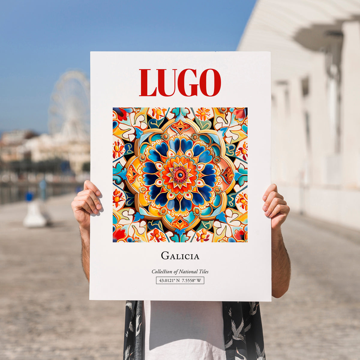 Lugo, Spain – Travel Poster, no-text version framed in wood