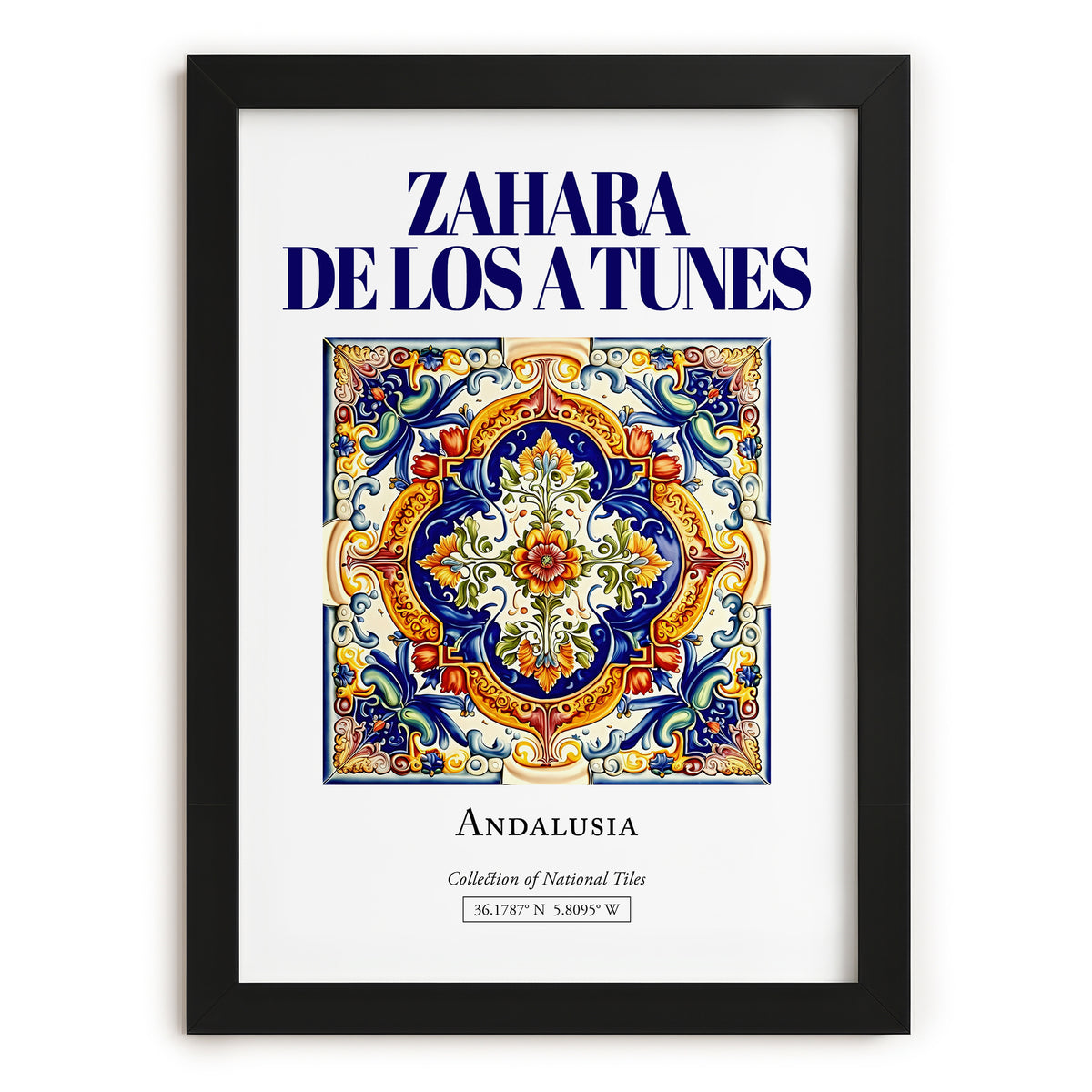 Zahara de los Atunes, Spain – Cultural Heritage Wall Art, in sleek black frame