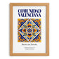 Comunidad Valenciana, Spain – Travel Poster, set in oak frame
