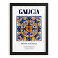 Galicia, Spain – Retro Travel Poster, in sleek black frame