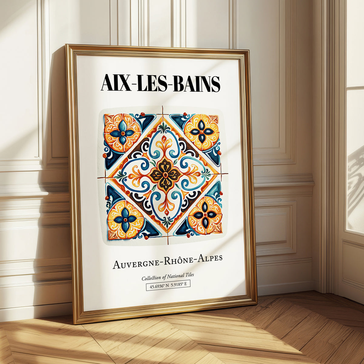 Aix-les-bains, France – Travel Print, styled in a charming Paris street view