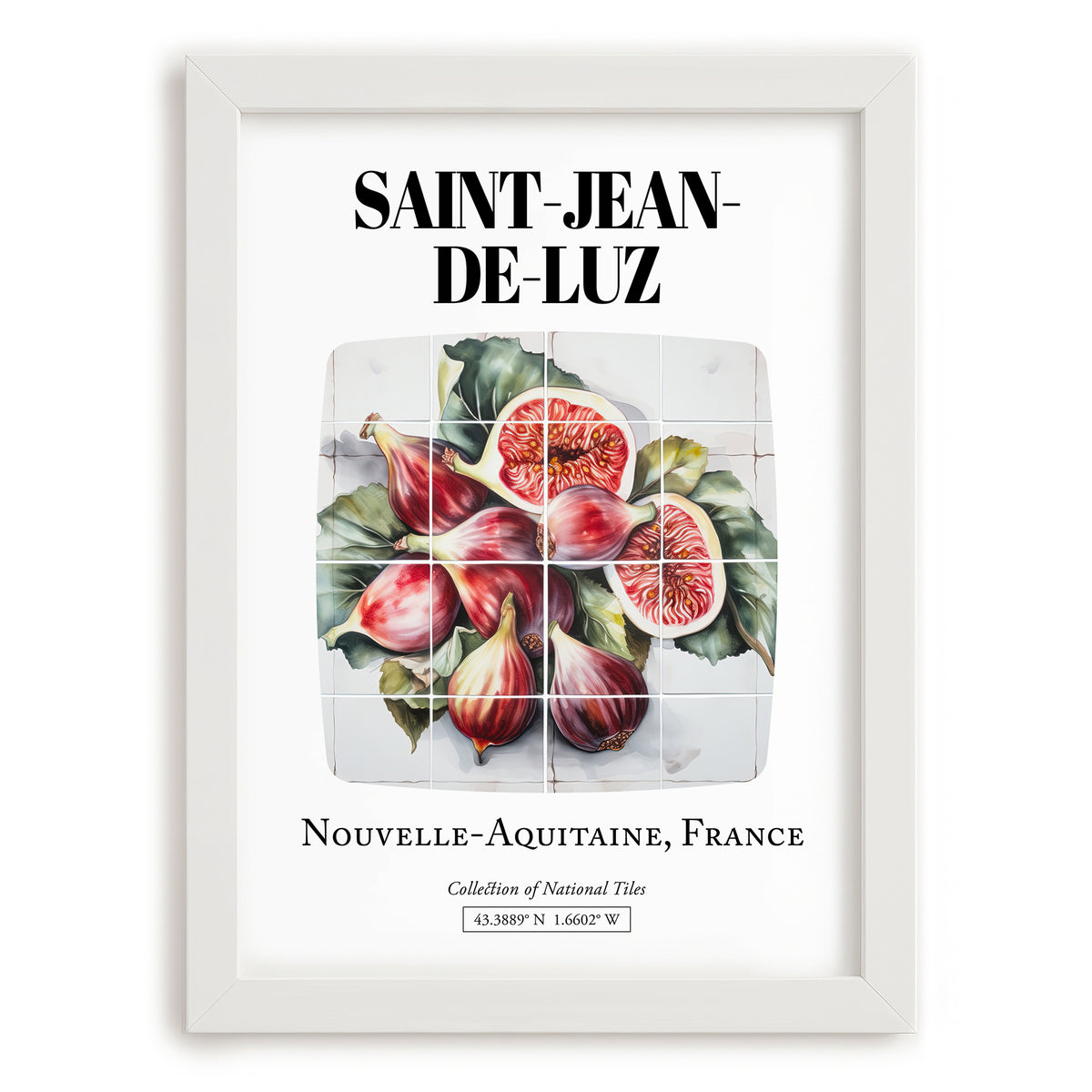 Saint-jean-de-luz, France – Vintage Travel Poster, placed in minimal white frame