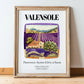 Valensole, France – Illustrated Travel Poster, in wooden frame leaning on the floor