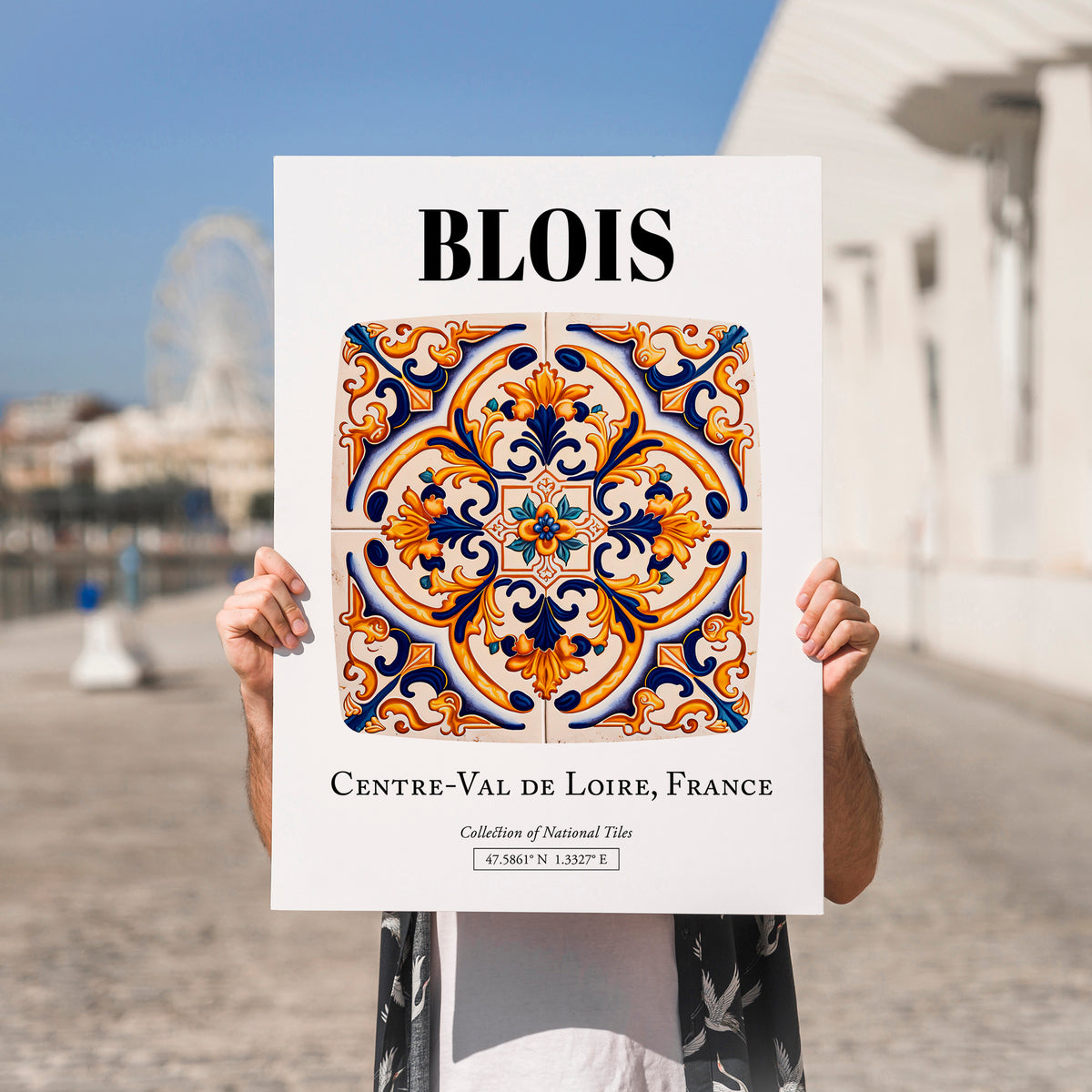 Blois, France – Travel Poster, no-text version framed in wood