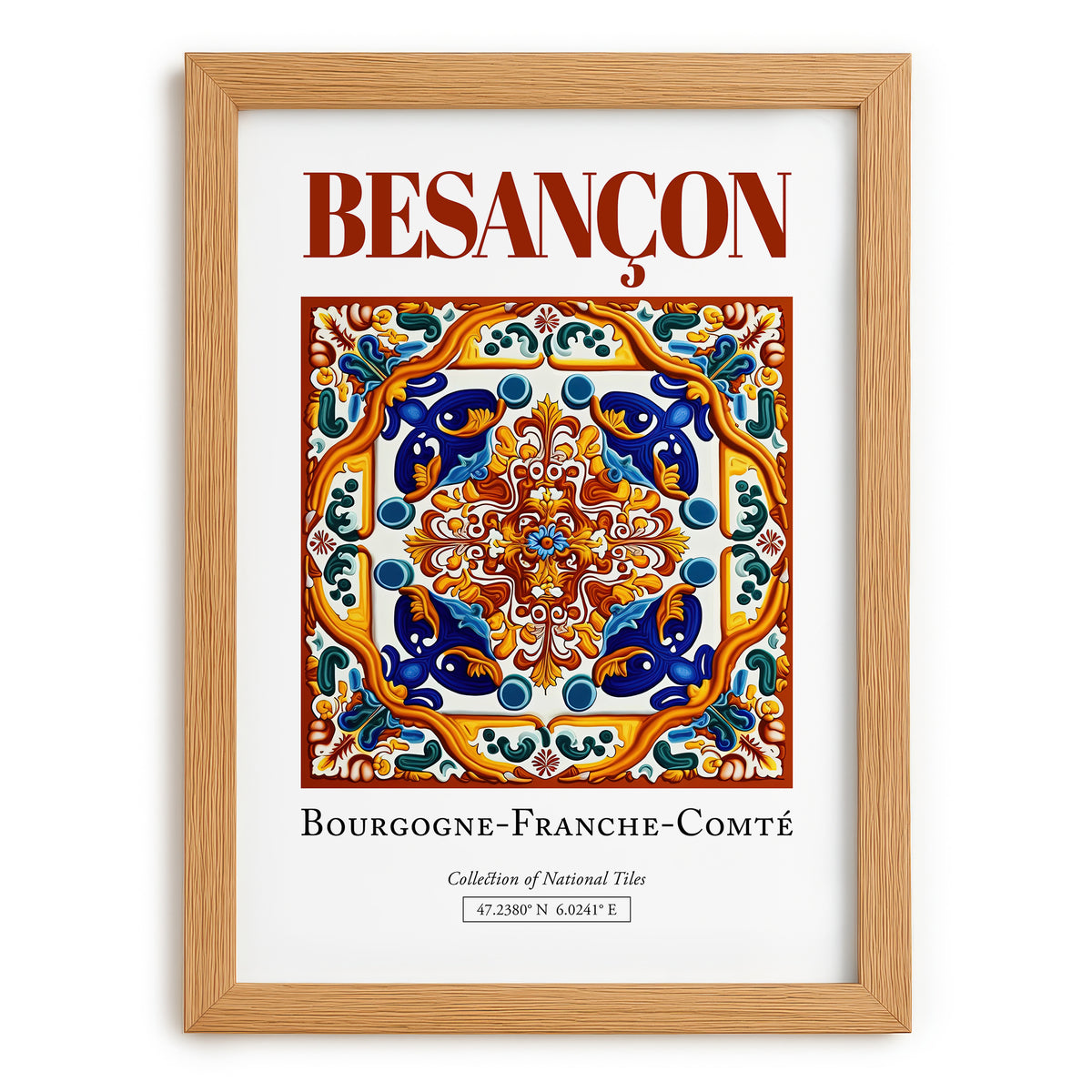 Besançon, France – World Heritage Travel Poster, set in oak frame