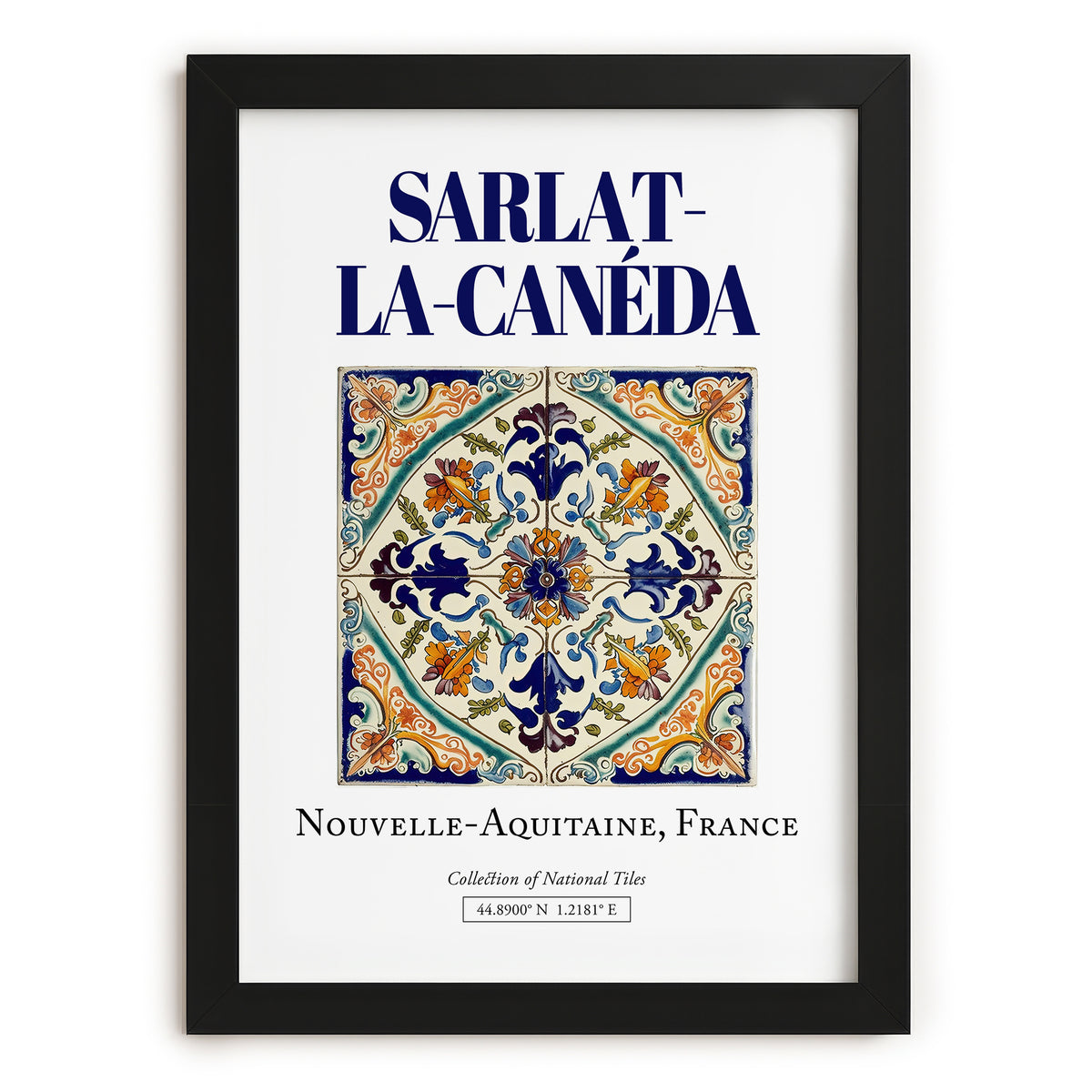 Sarlat-la-Canéda, France – Travel Print, in sleek black frame