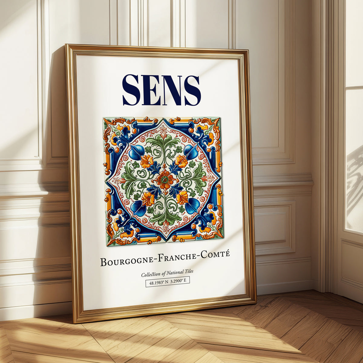 Sens, France – Travel Destination Art, styled in a charming Paris street view