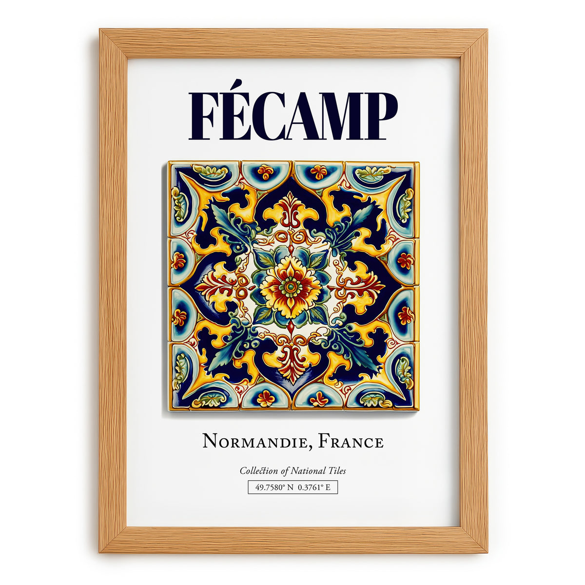 Fécamp, France – Away From Home Poster, set in oak frame
