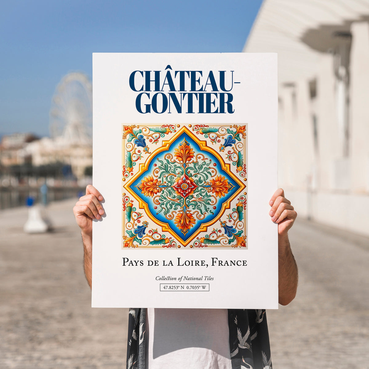Château-Gontier, France – Travel Wall Decor, no-text version framed in wood