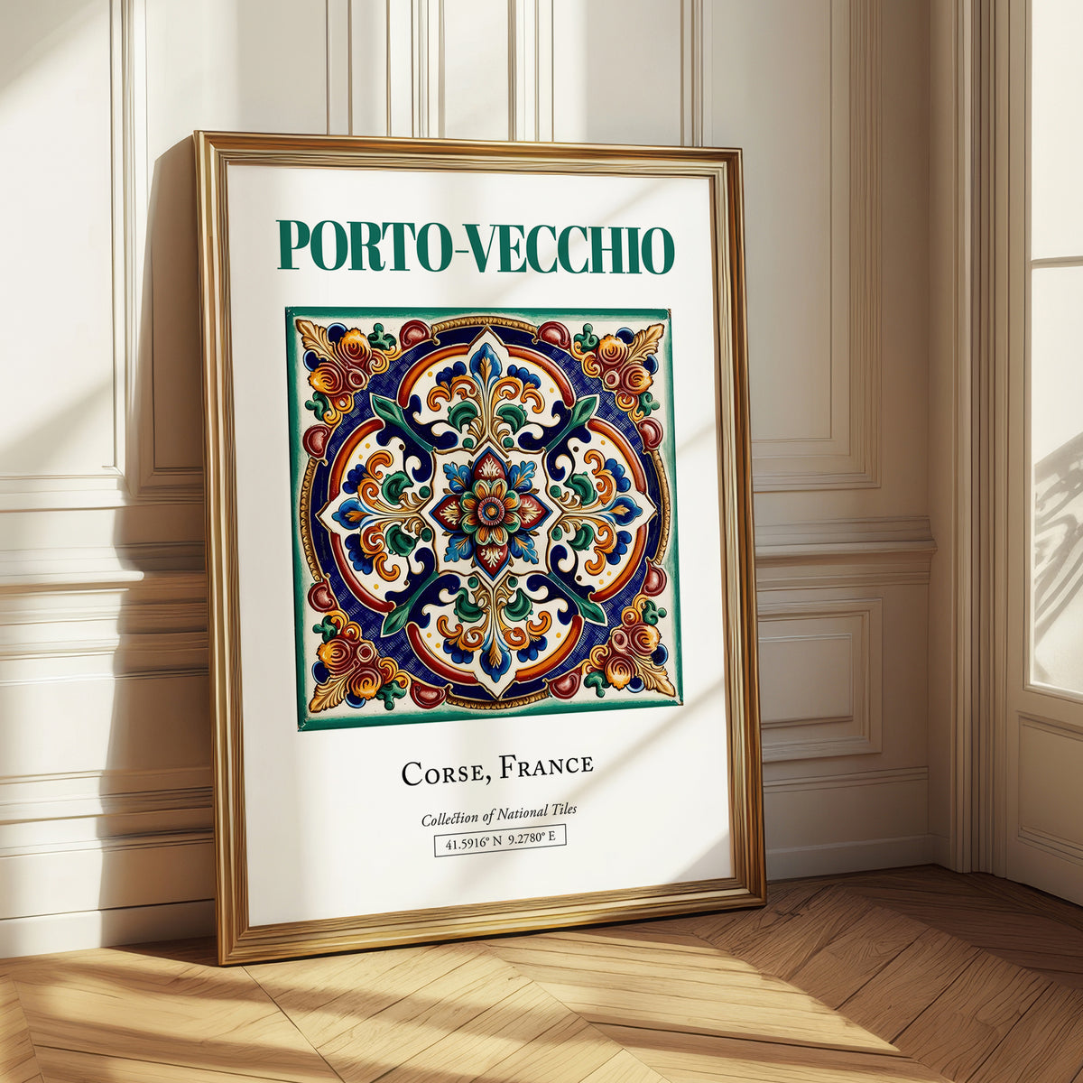 Porto-Vecchio, France – Illustrated Travel Poster, styled in a charming Paris street view