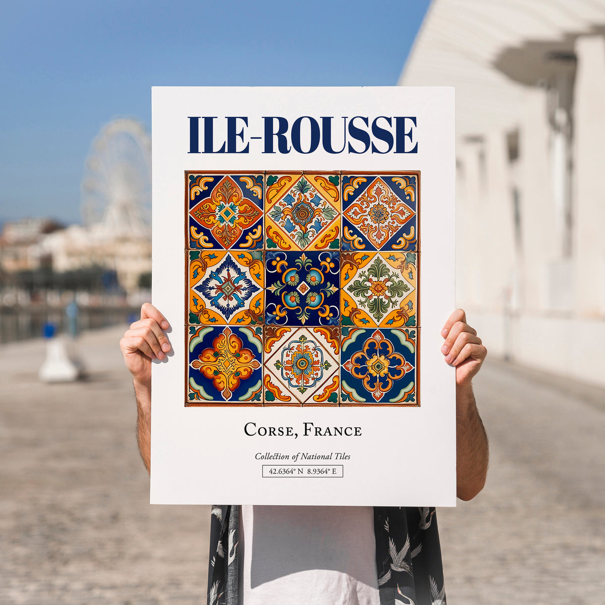 Ile-Rousse, France – Travel Wall Art, no-text version framed in wood