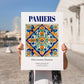 Pamiers, France – Travel Wall Decor, no-text version framed in wood